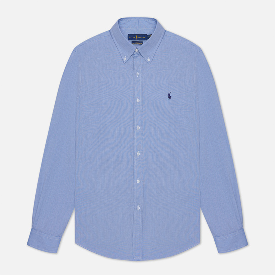 Мужская рубашка Polo Ralph Lauren Slim Fit Stretch Poplin Blue