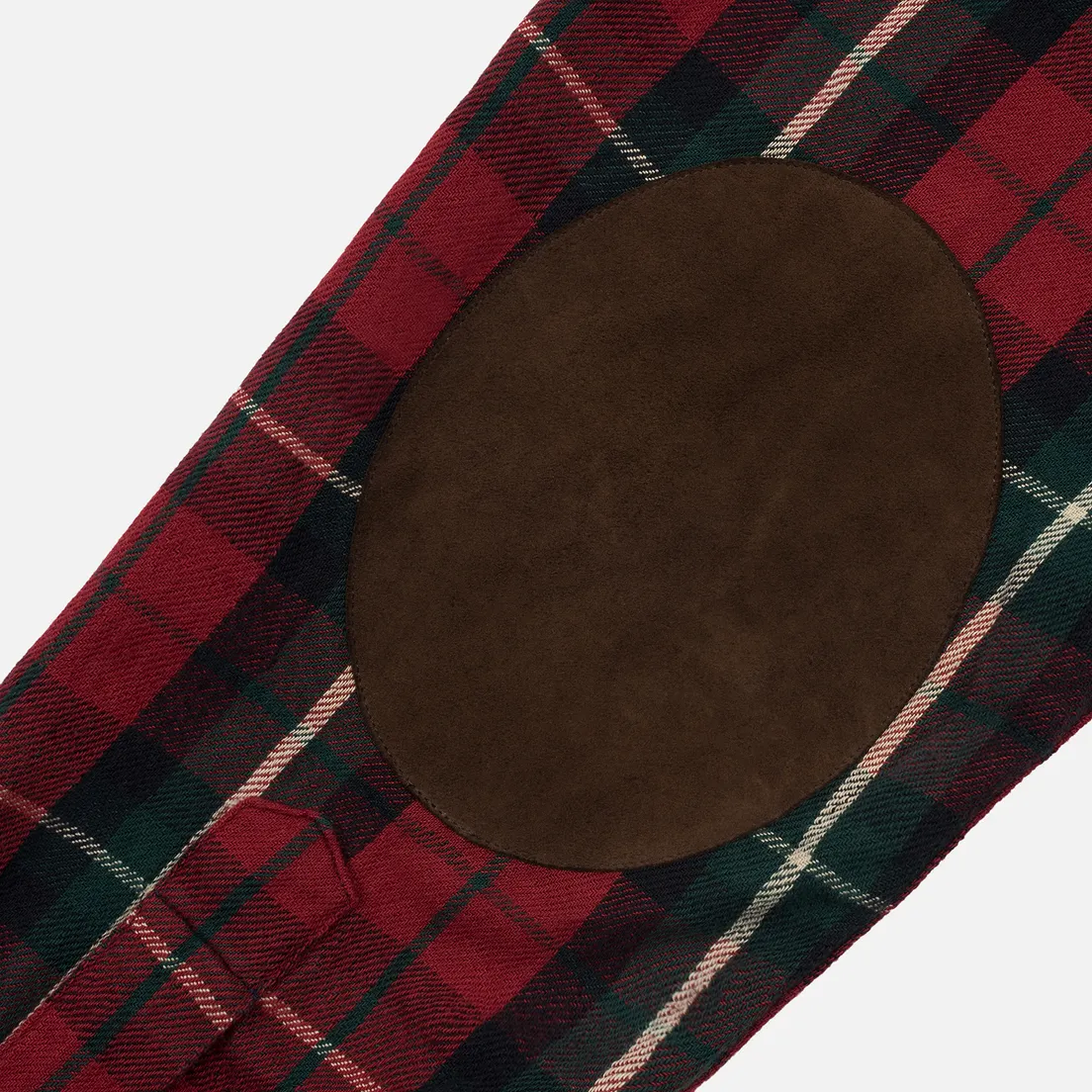 Polo Ralph Lauren Мужская рубашка Twill Plaid Elbow Patch Lamb Suede