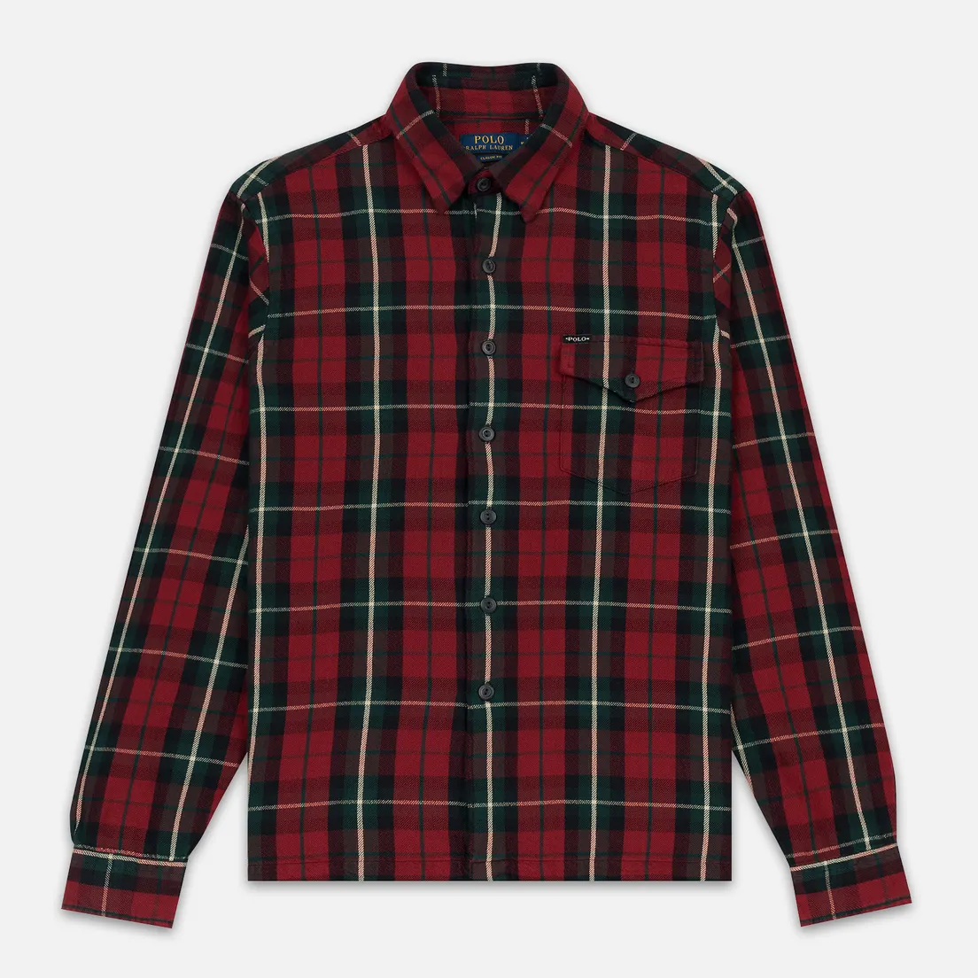 Polo Ralph Lauren Мужская рубашка Twill Plaid Elbow Patch Lamb Suede