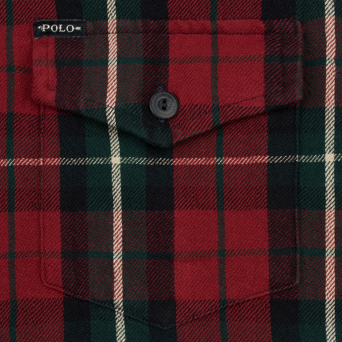 Polo Ralph Lauren Мужская рубашка Twill Plaid Elbow Patch Lamb Suede