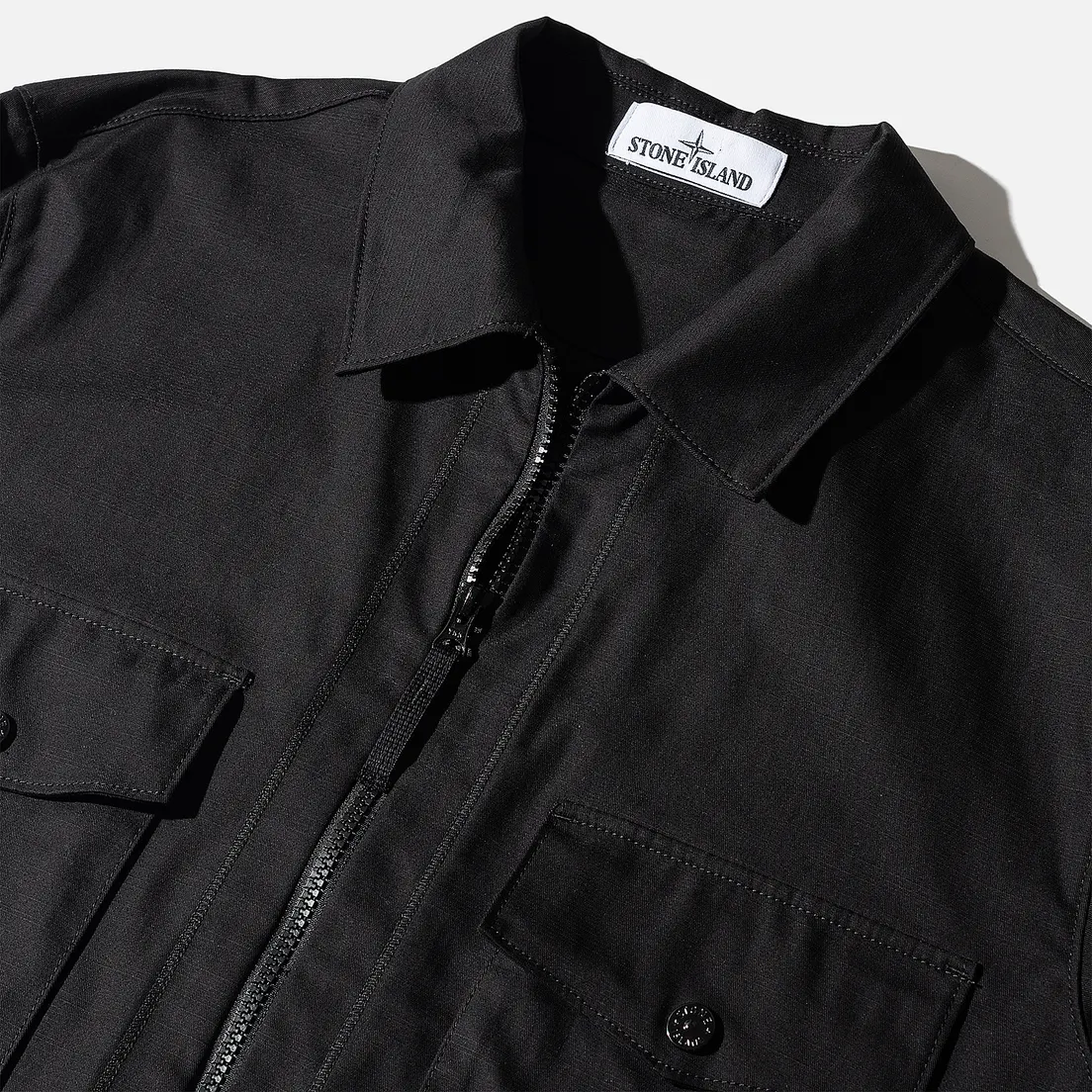 Stone Island Мужская рубашка Regular Fit Canvas Cotton Blend Zip
