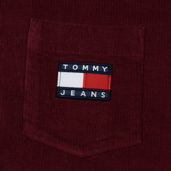 Мужская рубашка Tommy Jeans Corduroy Comfort Fit Burgundy