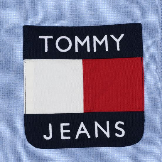 Мужская рубашка Tommy Jeans Flag Denim Blue Chambray