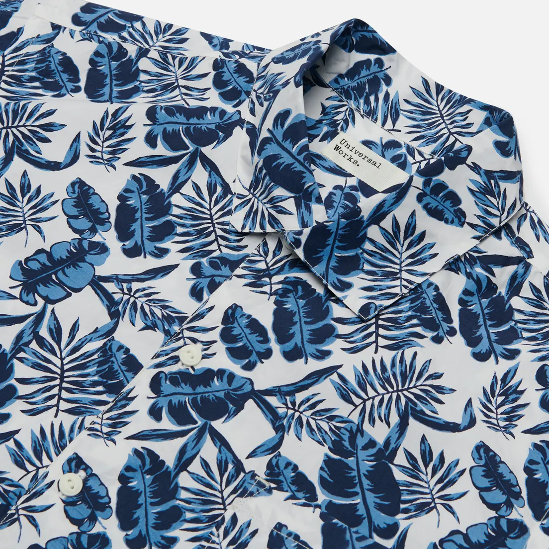Universal Works Мужская рубашка Open Collar Japanese Flower