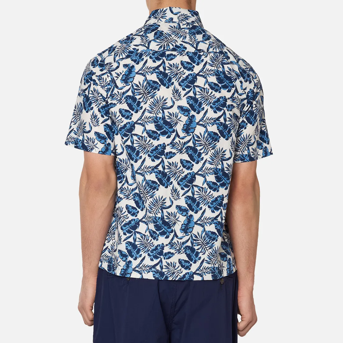 Universal Works Мужская рубашка Open Collar Japanese Flower