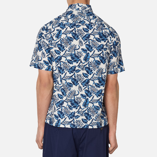 Мужская рубашка Universal Works Open Collar Japanese Flower Blue