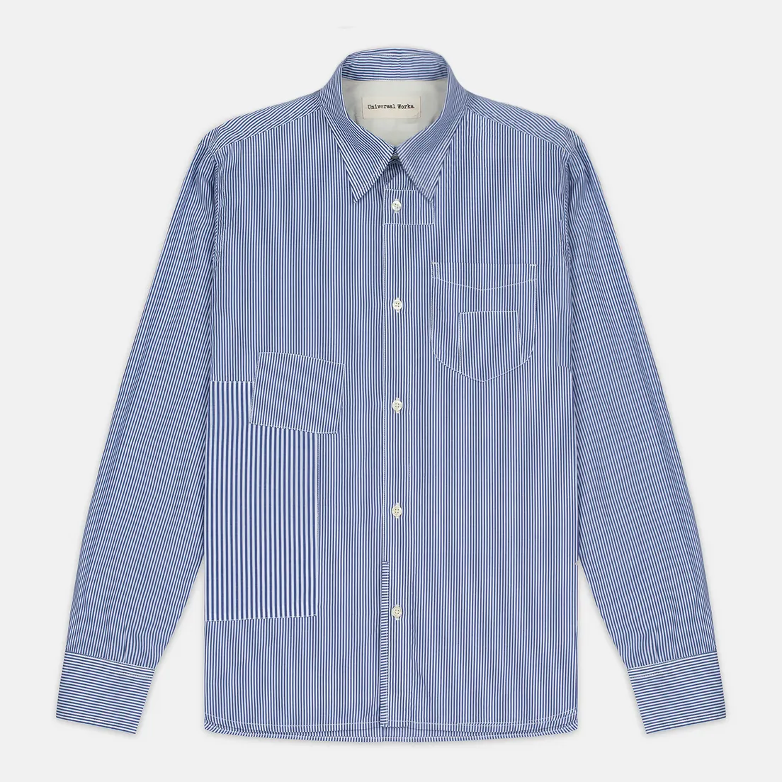 Universal Works Мужская рубашка Patch Fine Stripe