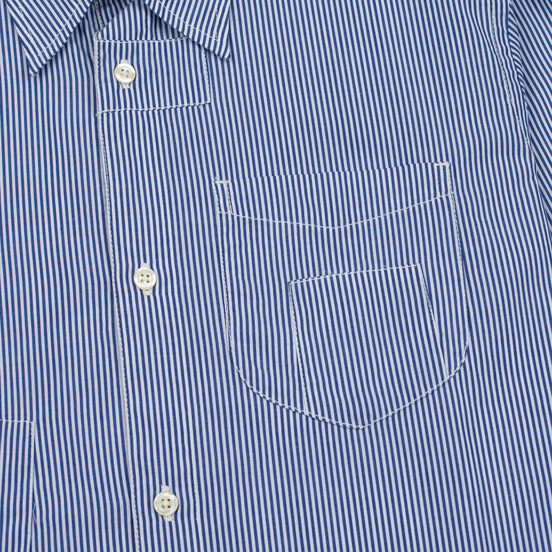 Мужская рубашка Universal Works Patch Fine Stripe Blue