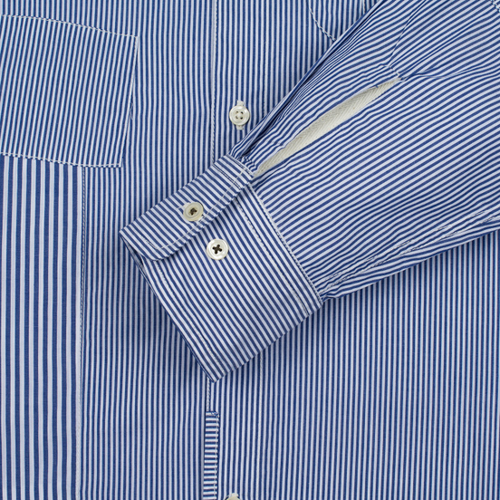Мужская рубашка Universal Works Patch Fine Stripe Blue