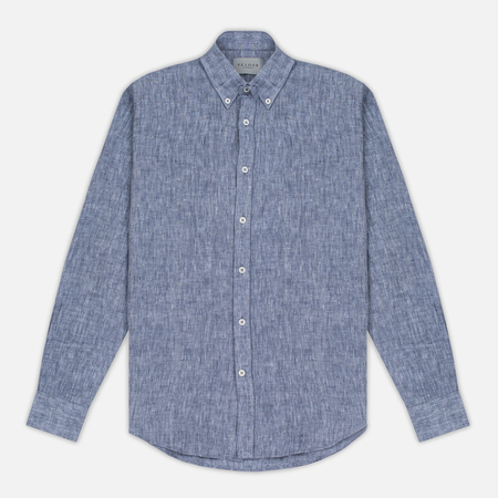Мужская рубашка Velour Linen Business Navy/Off White
