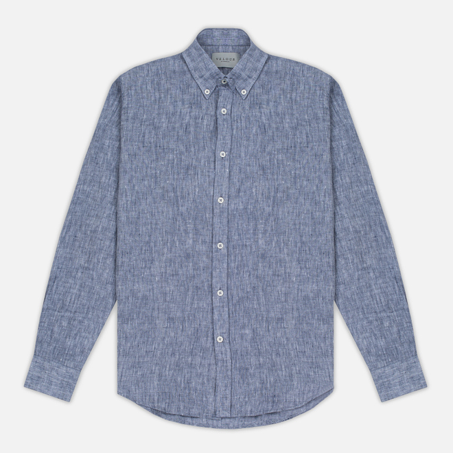 Мужская рубашка Velour Linen Business Navy/Off White