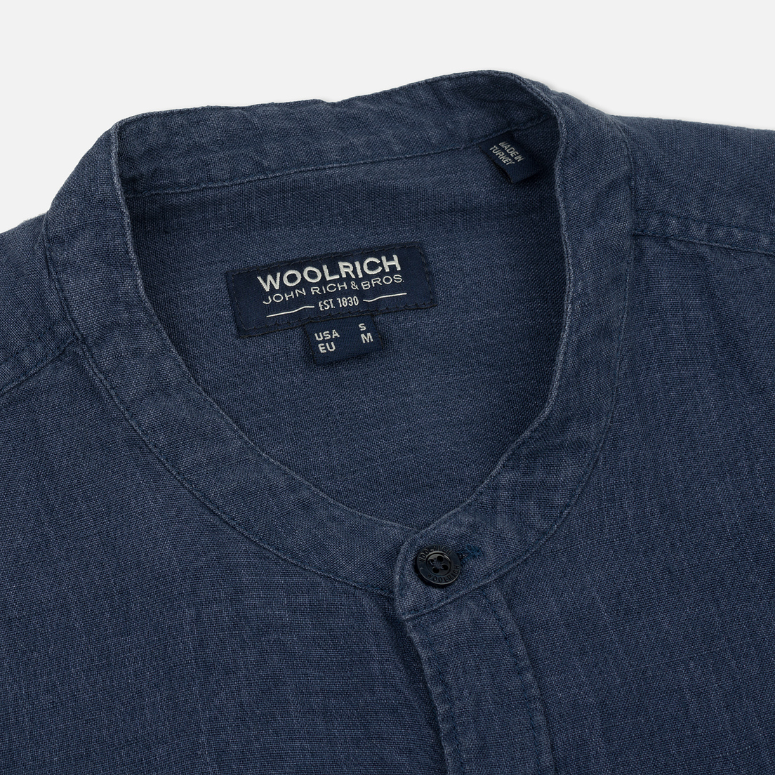 Woolrich Мужская рубашка Linen Corean Collar