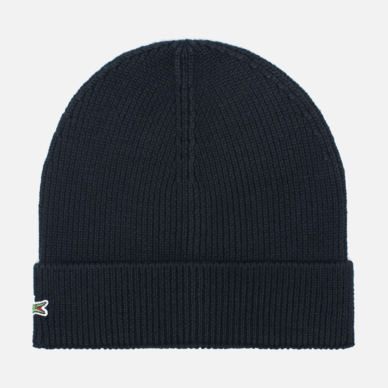 Шапка Lacoste Ribbed Wool Beanie Black