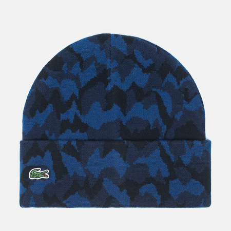 Мужская шапка Lacoste Live Print Jacquard Beanie Navy/Black
