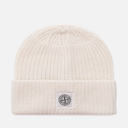Шапка Stone Island Ribbed Wool Hood White