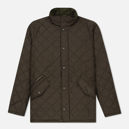 фото Мужская стеганая куртка barbour chelsea sportsquilt, цвет оливковый, размер xxxl