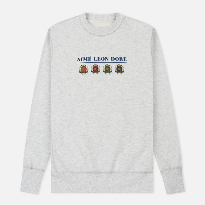 Мужская толстовка Aime Leon Dore Ald Crest & Logo Crew Neck Grey Mix