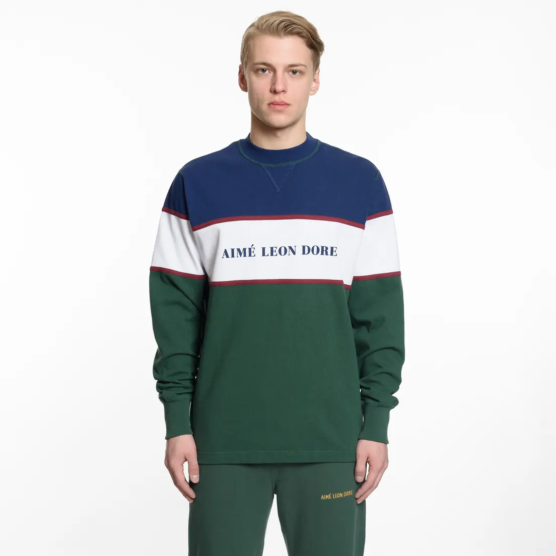 Aime Leon Dore Мужская толстовка Color Blocked Logo Crew