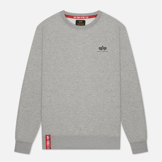 Мужская толстовка Alpha Industries Basic Small Logo Grey Heather