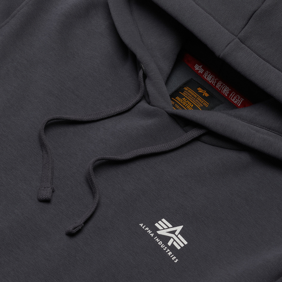 Мужская толстовка Alpha Industries Basic Small Logo Hoody Greyblack
