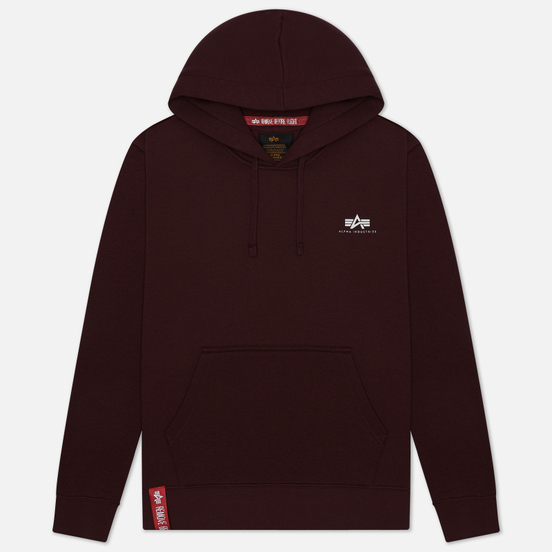 Мужская толстовка Alpha Industries Basic Small Logo Hoody Wine Red