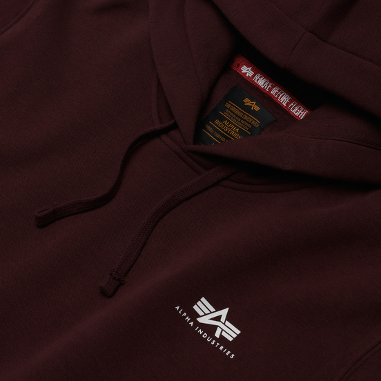 Мужская толстовка Alpha Industries Basic Small Logo Hoody Wine Red