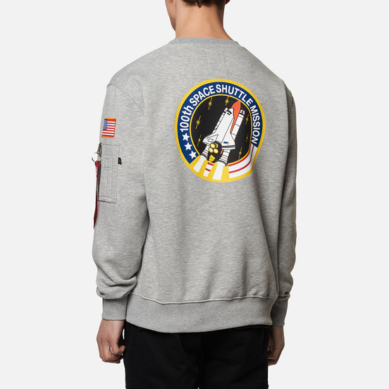 Мужская толстовка Alpha Industries Nasa Space Shuttle Grey Heather