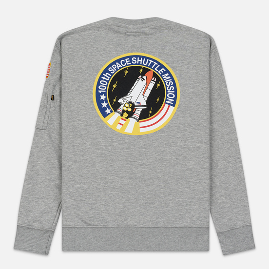 Мужская толстовка Alpha Industries Nasa Space Shuttle Grey Heather