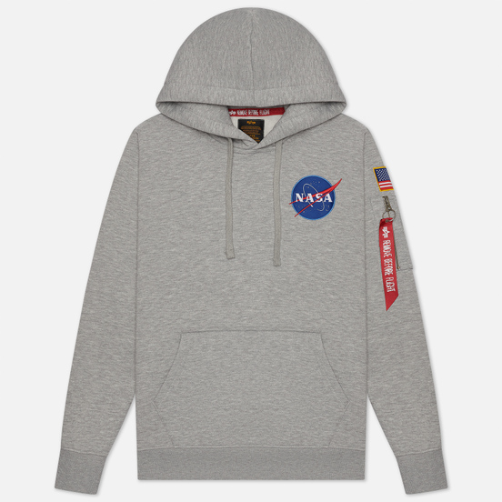 Мужская толстовка Alpha Industries Nasa Space Shuttle Hoody Grey Heather