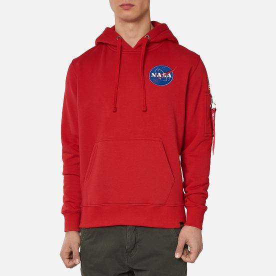 Мужская толстовка Alpha Industries Nasa Space Shuttle Hoody Speed Red