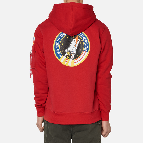 Мужская толстовка Alpha Industries Nasa Space Shuttle Hoody Speed Red