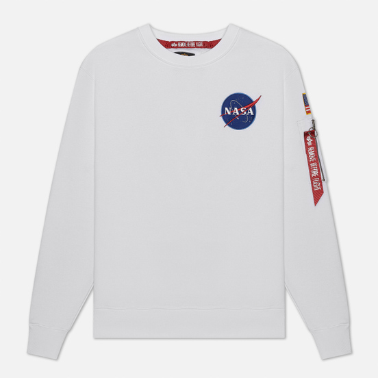 Мужская толстовка Alpha Industries Nasa Space Shuttle White