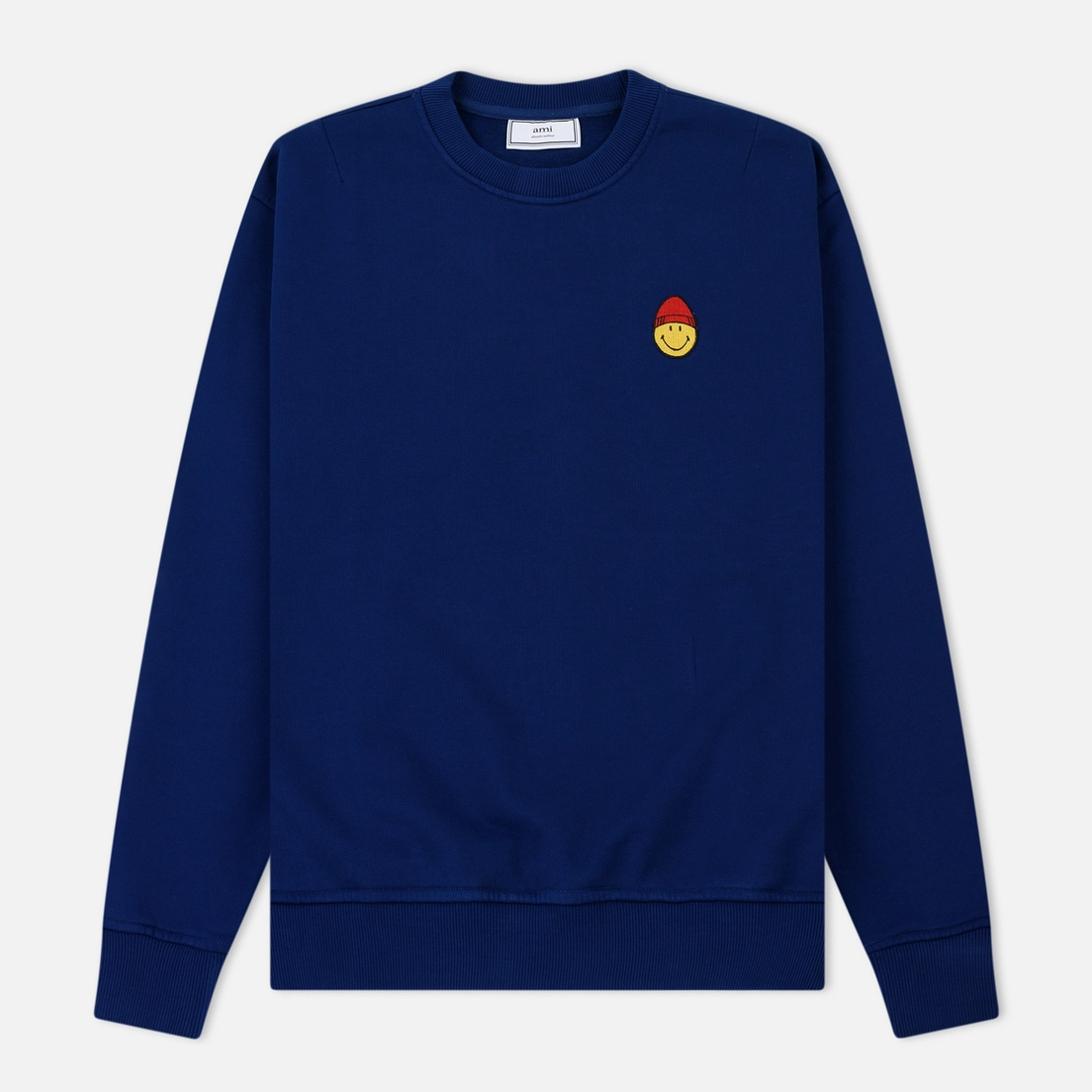 AMI Мужская толстовка Patch Smiley Crew Neck