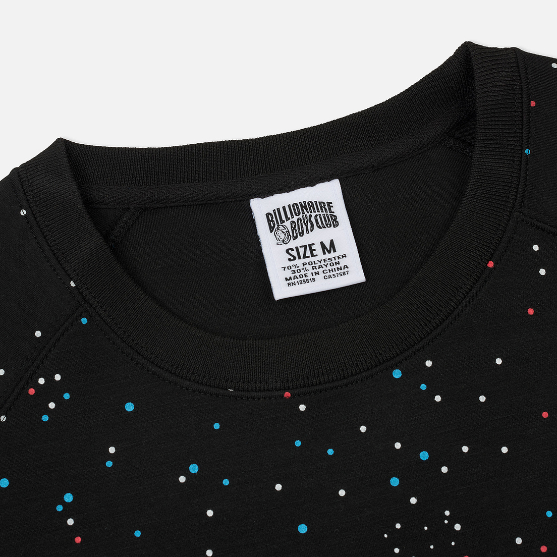 Billionaire Boys Club Galaxy Print Technical Jersey Crew Neck B17416 BLACK