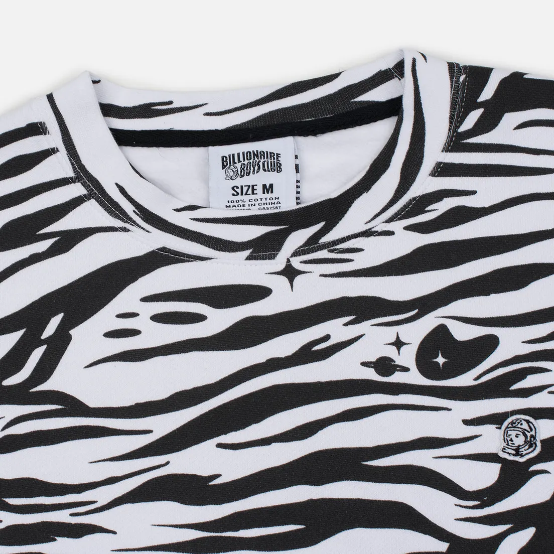 Billionaire Boys Club Мужская толстовка Zebra Camo All-Over Print Crew Neck