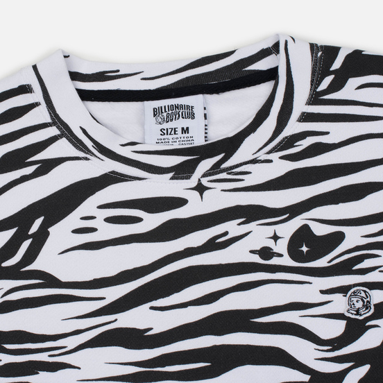 Мужская толстовка Billionaire Boys Club Zebra Camo All-Over Print Crew Neck White