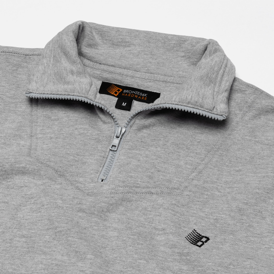 Мужская толстовка Bronze 56K Quarter Zip Mock Neck Heather Grey/Black