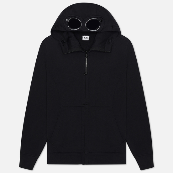 Мужская толстовка C.P. Company Diagonal Fleece Full-Zip Goggle Hooded Black