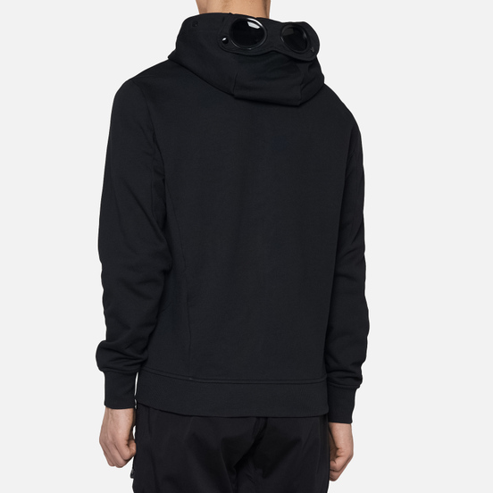 Мужская толстовка C.P. Company Diagonal Fleece Full-Zip Goggle Hooded Black
