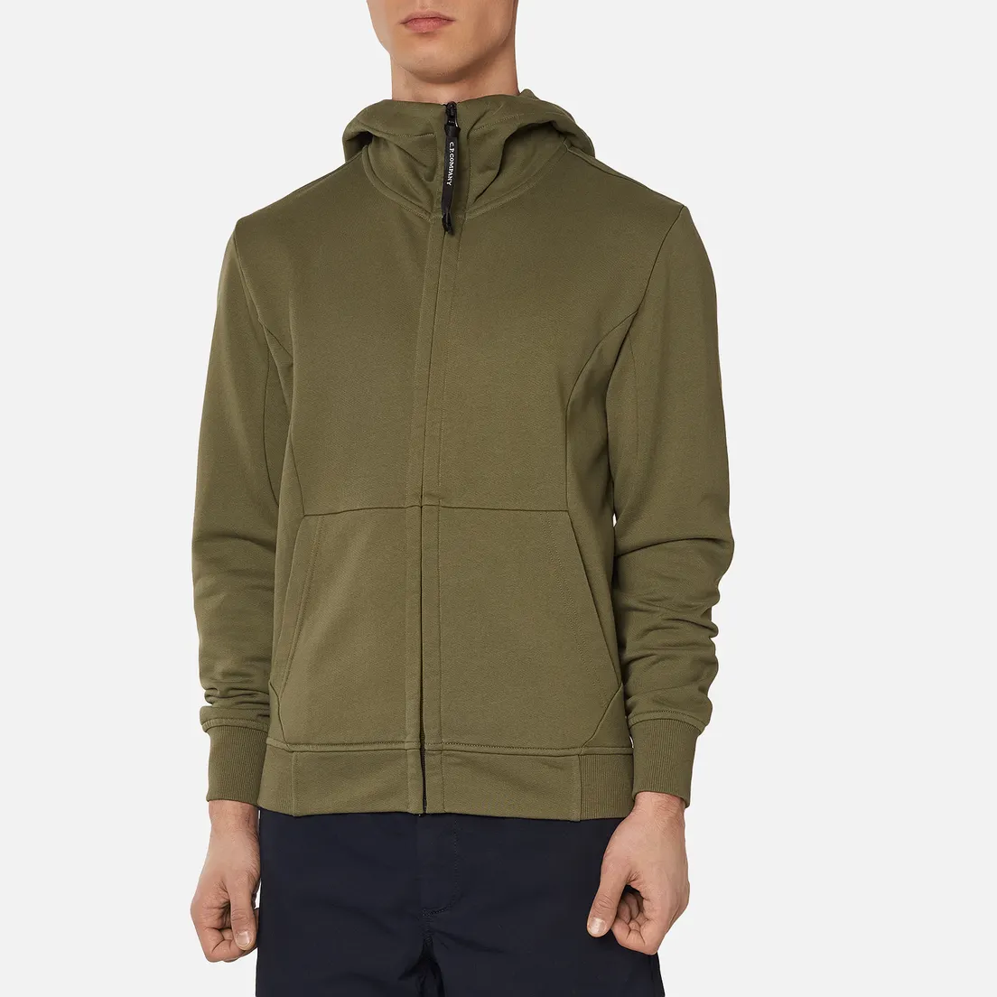 C.P. Company Мужская толстовка Diagonal Fleece Full-Zip Goggle Hooded