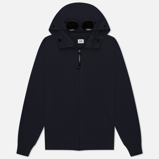 Мужская толстовка C.P. Company Diagonal Fleece Full-Zip Goggle Hooded Total Eclipse