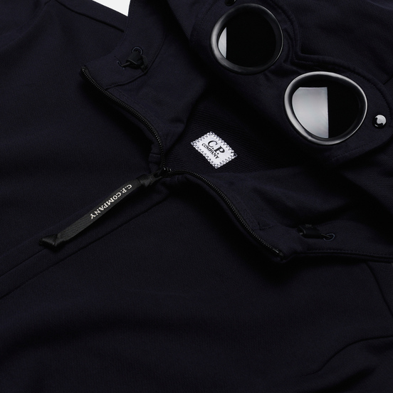 Мужская толстовка C.P. Company Diagonal Fleece Full-Zip Goggle Hooded Total Eclipse