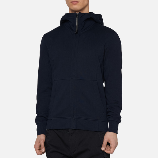 Мужская толстовка C.P. Company Diagonal Fleece Full-Zip Goggle Hooded Total Eclipse