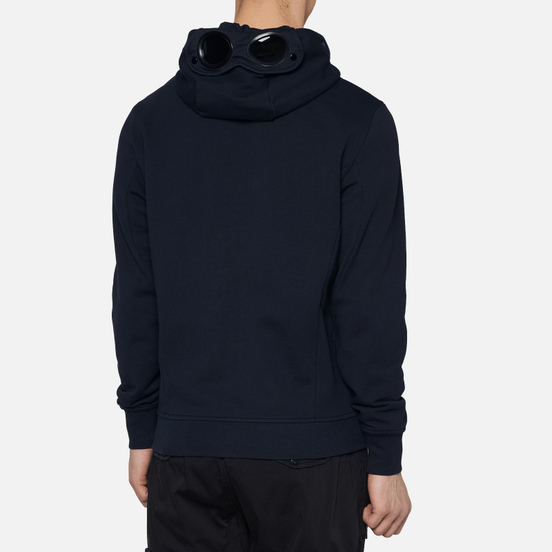 Мужская толстовка C.P. Company Diagonal Fleece Full-Zip Goggle Hooded Total Eclipse