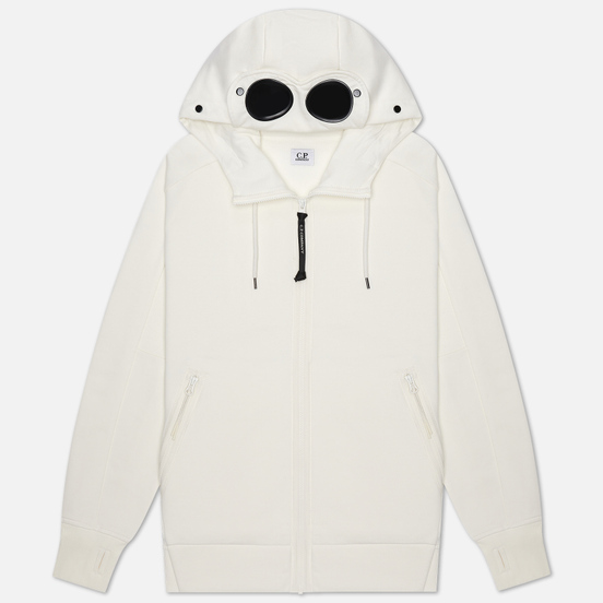 Мужская толстовка C.P. Company Diagonal Fleece Goggle Hooded Gauze White