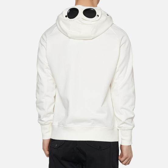 Мужская толстовка C.P. Company Diagonal Fleece Goggle Hooded Gauze White