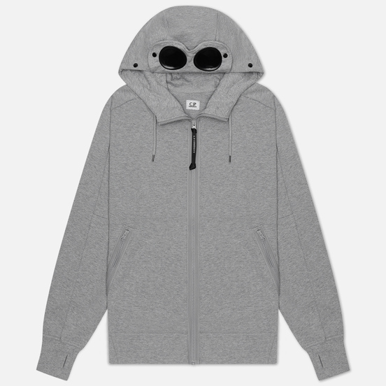 Мужская толстовка C.P. Company Diagonal Fleece Goggle Hooded Grey Melange