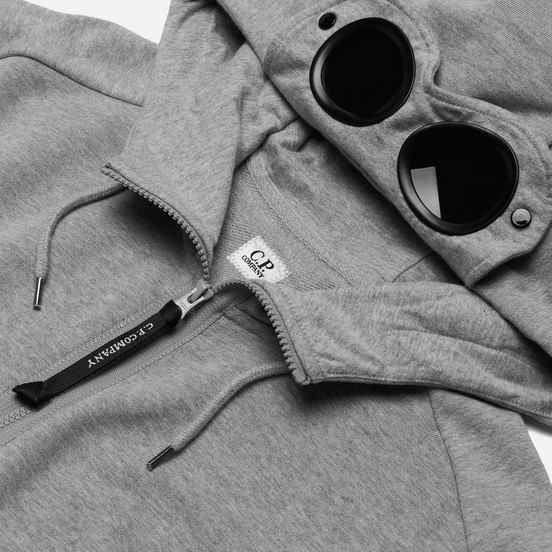 Мужская толстовка C.P. Company Diagonal Fleece Goggle Hooded Grey Melange