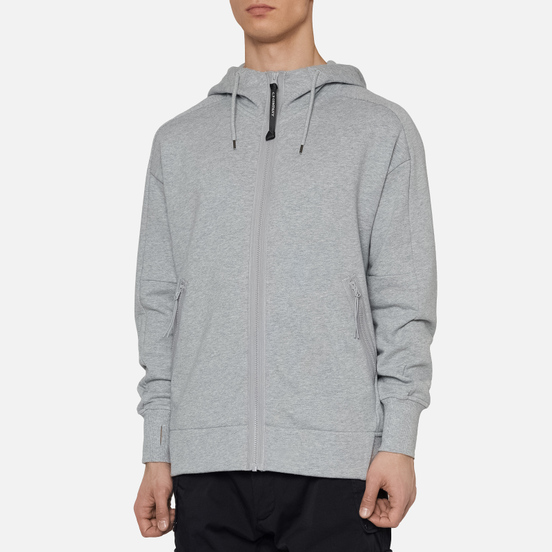 Мужская толстовка C.P. Company Diagonal Fleece Goggle Hooded Grey Melange