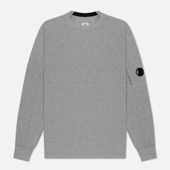 Мужская толстовка C.P. Company Diagonal Fleece Lens Crew Grey Melange